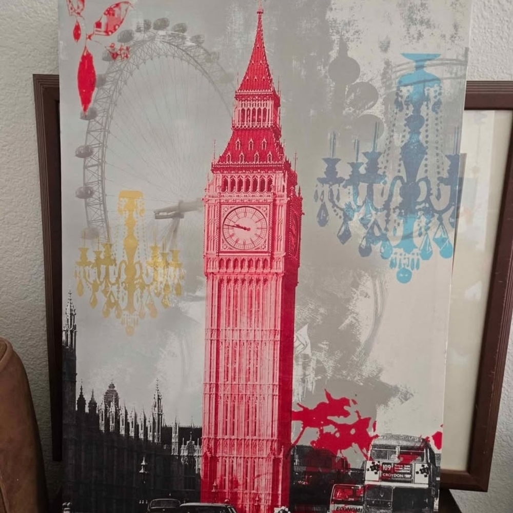 Big Ben London Pop Art Wall Decor - Red Accent